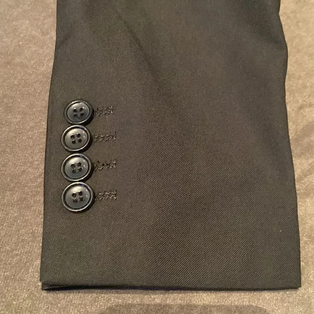 Men’s Black Suit Jacket Blazer One Button Notched Lapel Size 32 NWOT